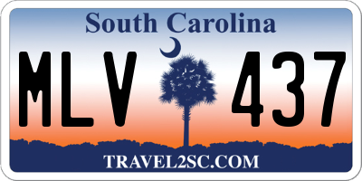 SC license plate MLV437