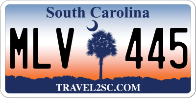SC license plate MLV445