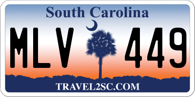 SC license plate MLV449