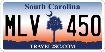 SC license plate MLV450
