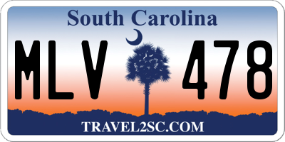 SC license plate MLV478