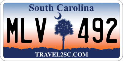 SC license plate MLV492