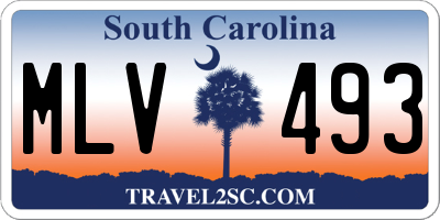 SC license plate MLV493
