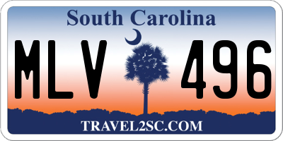 SC license plate MLV496