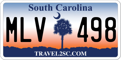 SC license plate MLV498