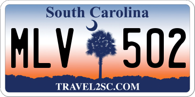 SC license plate MLV502