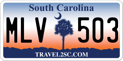 SC license plate MLV503