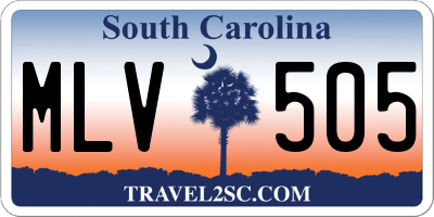 SC license plate MLV505