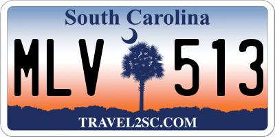 SC license plate MLV513