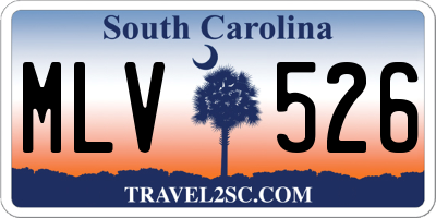 SC license plate MLV526