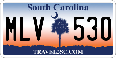 SC license plate MLV530