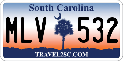 SC license plate MLV532