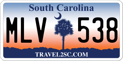 SC license plate MLV538