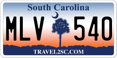 SC license plate MLV540
