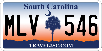 SC license plate MLV546