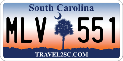 SC license plate MLV551