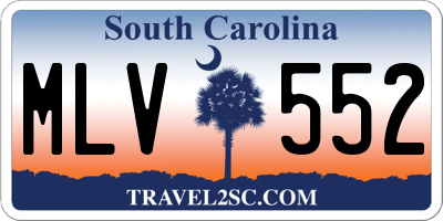 SC license plate MLV552