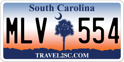 SC license plate MLV554