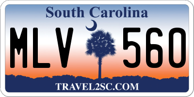 SC license plate MLV560