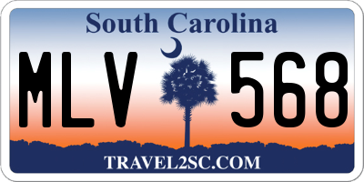 SC license plate MLV568