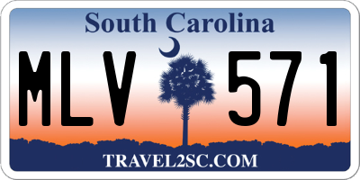 SC license plate MLV571