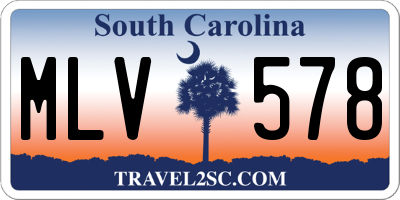 SC license plate MLV578