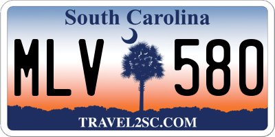 SC license plate MLV580
