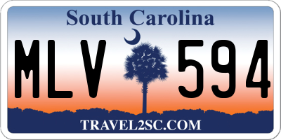 SC license plate MLV594