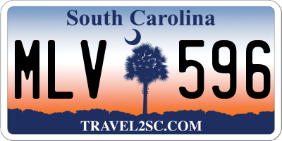 SC license plate MLV596