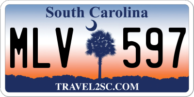 SC license plate MLV597