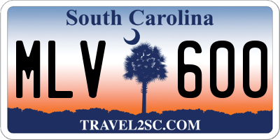 SC license plate MLV600