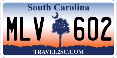 SC license plate MLV602