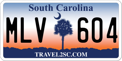 SC license plate MLV604