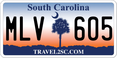 SC license plate MLV605