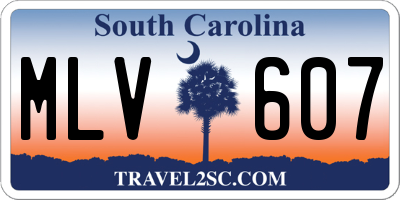 SC license plate MLV607