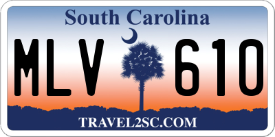 SC license plate MLV610