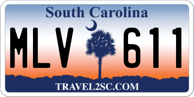 SC license plate MLV611
