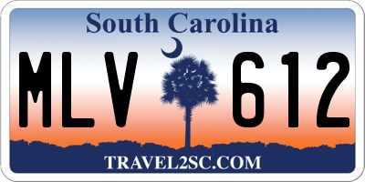 SC license plate MLV612