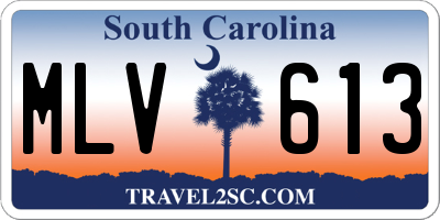 SC license plate MLV613