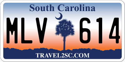 SC license plate MLV614