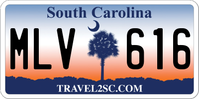 SC license plate MLV616