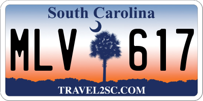 SC license plate MLV617