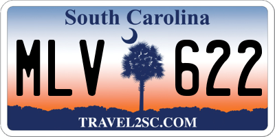 SC license plate MLV622