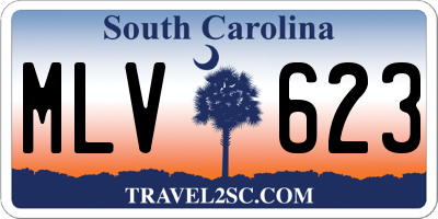 SC license plate MLV623