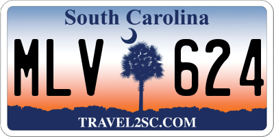 SC license plate MLV624