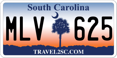 SC license plate MLV625