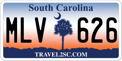 SC license plate MLV626