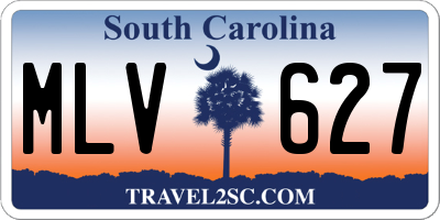 SC license plate MLV627