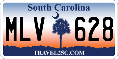 SC license plate MLV628