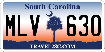 SC license plate MLV630